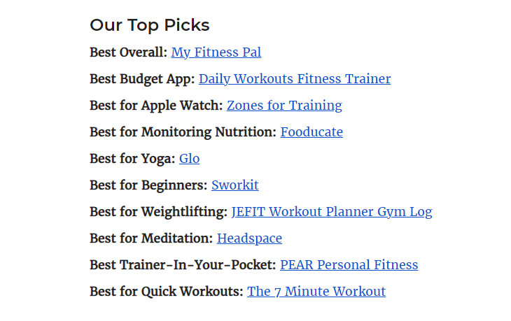 Popular Fitness apps